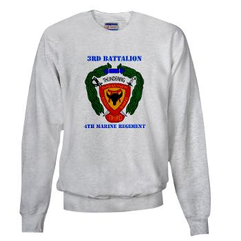 3B4M - A01 - 03 - 3rd Battalion 4th Marines with Text - Sweatshirt